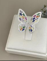 Anel borboleta cravejado regulável