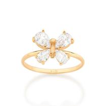Anel Borboleta Rommanel Fol. Ouro com Zircônia 513273 513279
