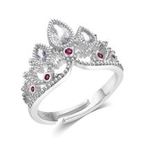 Anel Botrinal Rapunzel Princess Crown Silver ajustável