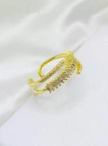 Anel Brilhante Feminino Banhado Ouro 18k - Dourado