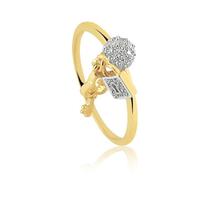 Anel C Bolinhas E Pingentes De Cadeado E Chave Com Pedras