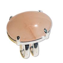 Anel Cabochão Oval Quartzo Morango Prateado Aro Ajustável Anel Cabochão Oval Quartzo Morango Prateado Aro Ajustável