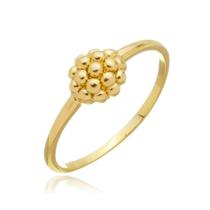 Anel Cacho Com Bolinhas Em Prata 925 Banhado a Ouro 18K