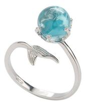 Anel Calda De Sereia Crystal Azul