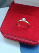 Anel Cálice Solitário Namoro Ouro 18 Kilates Peso 1.20 Grama Zircônia 4 mm Aro 3 mm Anel Cálice Solitário Namoro Ouro 18 Kilates Peso 1.20 Grama Zircônia 4 mm Aro 3 mm