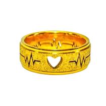 Anel Casal Coração Batimento Ouro 18k 6mm Tradiconal Anatomica Compromisso Presente