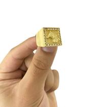 Anel Cavalo Cravejado Quadrado - Banhado A Ouro 18K