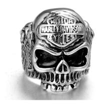 Anel Caveira Motociclista Motor Harley Davidson Cycles Aço