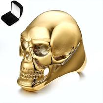 Anel Caveira Titânio Folheado Motoqueiro Moto Harley Rock Anel Caveira Titânio Folheado Motoqueiro Moto Harley Rock