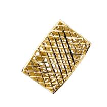 Anel Chapa Vazado Retangular Em Ouro 18K Anel Chapa Vazado Retangular Em Ouro 18K