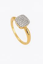 Anel Chuveirinho em Prata de Lei Banhado a Ouro com Zircônia de 8 mm Anel Chuveirinho em Prata de Lei Banhado a Ouro com Zircônia de 8 mm