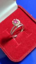 Anel Chuveirinho Prata 950 Pedra Zircônia Rosa, Lilas, Rosa, Branca e outras cores Anel Chuveirinho Prata 950 Pedra Zircônia Rosa, Lilas, Rosa, Branca e outras cores