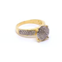 Anel Chuveiro Circular Semijoia Banho de Ouro 18K Micro Zircônias Brancas Detalhes em Ródio Anel Chuveiro Circular Semijoia Banho de Ouro 18K Micro Zircônias Brancas Detalhes em Ródio