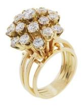 Anel chuveiro Em Ouro 18K Com Diamantes