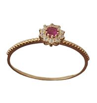 Anel Chuveiro Ouro 18k Amarelo Zircônio Branco E Vermelho aro 19 . Rosangela ima joias