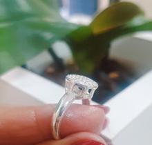 Anel chuveiro prata 925 pedra zirconia