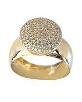 Anel chuveiro redondo ouro 18k amarelo com zirconio branco aro 19.Rosangela lima joias