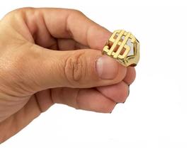 Anel Cifrão Banhado A Ouro 18k Luxo Masculino Luxuria