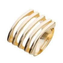 Anel Cinco Linhas - Cod 633 F Banhado a ouro 18k