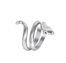 Anel Cobra Ajustável Prateado Liso