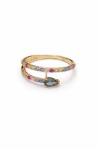 Anel Cobra com Zircônias Coloridas Ouro 18k - 2.56 Cor:AmareloTamanho:33