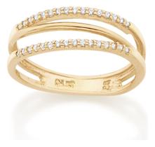 Anel Com 3 Filetes, Sendo 2 Cravejadas Por 3 512739 Anel Com 3 Filetes, Sendo 2 Cravejadas Por 3 512739