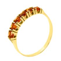 Anel com 6 pedras de Citrine, com peso 1,3 gramas de ouro 18k TAM 15 Anel com 6 pedras de Citrine, com peso 1,3 gramas de ouro 18k TAM 15