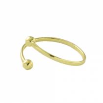 Anel Com Bolinhas Nas Extremidades PRI Style Folheado A Ouro 18K Antialérgico Ajustável