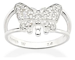 Anel Com Borboleta Cravejada Por 22 Zircôni 810245