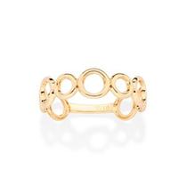 Anel com círculos vazados banhado a ouro 18k Cód. 51354600 TAM 18