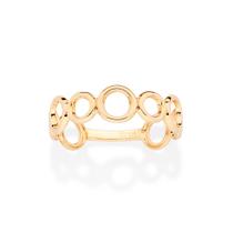 Anel com círculos vazados banhado a ouro 513546 Rommanel
