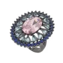 Anel com Cristal Rosa Oval - Ref: ABIJU000585