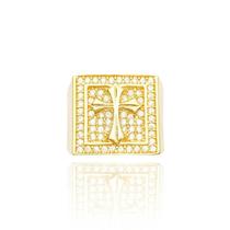 Anel Com Cruz Cravejada Banhado a Ouro 18k Anel Com Cruz Cravejada Banhado a Ouro 18k