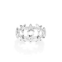 Anel Com Estrelas Do Mar Prata 925 Rommanel 810388 Tamanho:12Cor:Prata Anel Com Estrelas Do Mar Prata 925 Rommanel 810388 Tamanho:12Cor:Prata