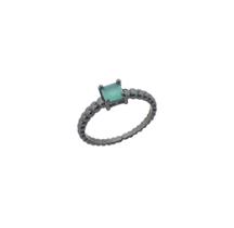 ANEL COM PEDRA QUADRADA ACQUA BANHADO A RÓDIO NEGRO - ZIRCÔNIA - 2g ANEL COM PEDRA QUADRADA ACQUA BANHADO A RÓDIO NEGRO - ZIRCÔNIA - 2g