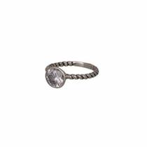Anel Com Pedra Zirconia Florenzza Em Prata 950