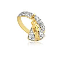 Anel Com Pingente Nossa Senhora Folheado A Ouro Com Pedras Anel Com Pingente Nossa Senhora Folheado A Ouro Com Pedras