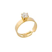 Anel Com Strass PRI Style Folheado A Ouro 18K Antialérgico Ajustável ANPRI0270