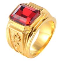 Anel Comendador Masculino Homem Banhado Ouro 18k Vermelho - Jewelery