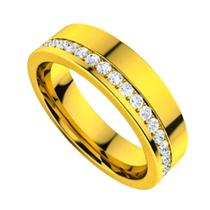 Anel Compromisso Ouro 18k Pedras Zircônia 6mm Tradicional Anatomica Tungstenio Anel Compromisso Ouro 18k Pedras Zircônia 6mm Tradicional Anatomica Tungstenio