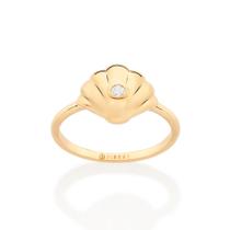 Anel concha banhado a ouro BRANCO 513467 Rommanel