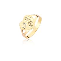 Anel coração 15 anos letras vazado 10k GM301