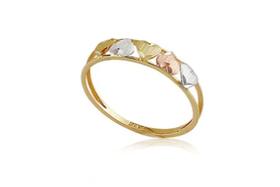 Anel coração 3 ouros 12 k