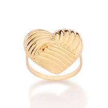 Anel Coração Abaulado e Texturizado Rommanel 513583