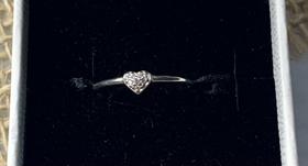 Anel Coração Central Prata 925