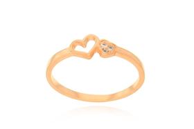 Anel Coração com Corações em Pedras Anel Coração com Corações em Pedras