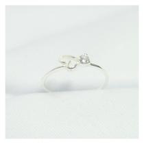 Anel Coração com Zirconia Borboleta Prata 925 Original