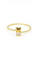 Anel Coração com Zircônia Ouro 18k - 1.22 Cor:AmareloTamanho:21 Anel Coração com Zircônia Ouro 18k - 1.22 Cor:AmareloTamanho:21