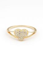 Anel Coração com Zircônias Ouro 18k - 1.93 Anel Coração com Zircônias Ouro 18k - 1.93