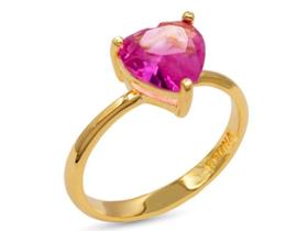 Anel Coração Cristal Rosa. Anel Coração Cristal Rosa.